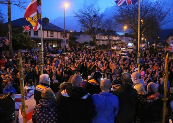 Pictured is the 1,000th day parade held at Twaddell Avenue in north Belfast