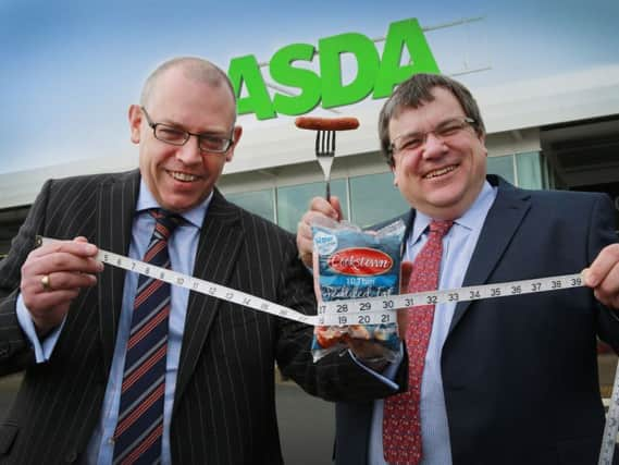 Trevor Mounstephen of Cookstown with Asda buyer Michael McCallion