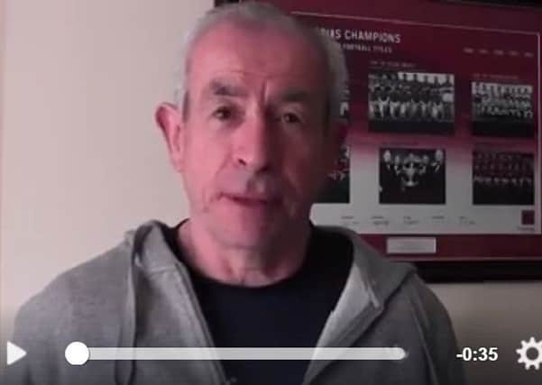A screen grab of the Facebook video featuring Peter McGrath