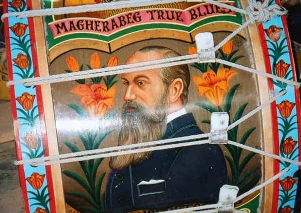 William Johnston of Ballykilbeg depicted on a drum from Magherabeg True Blues