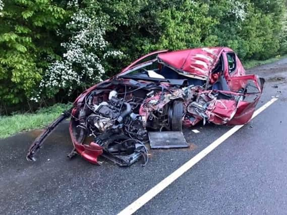 Picture of wreckage on PSNI Cookstown