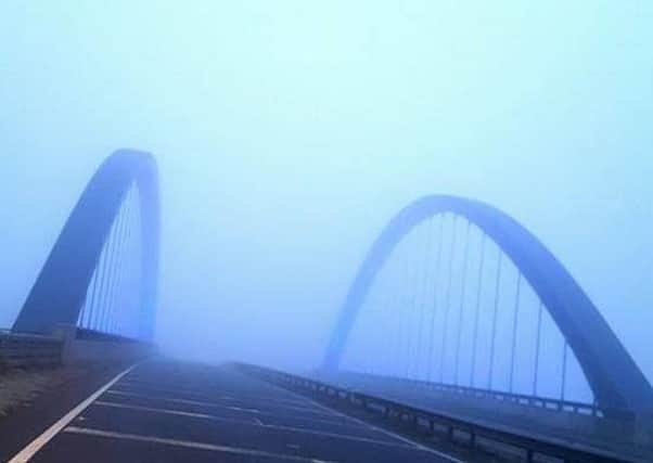 The Met Office say visibility could be reduced to just 100m in places. Picture shows fog at Toome